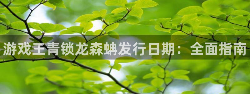 顺盈娱乐供7O777：游戏王青锁龙森蚺发行日期：全面指南